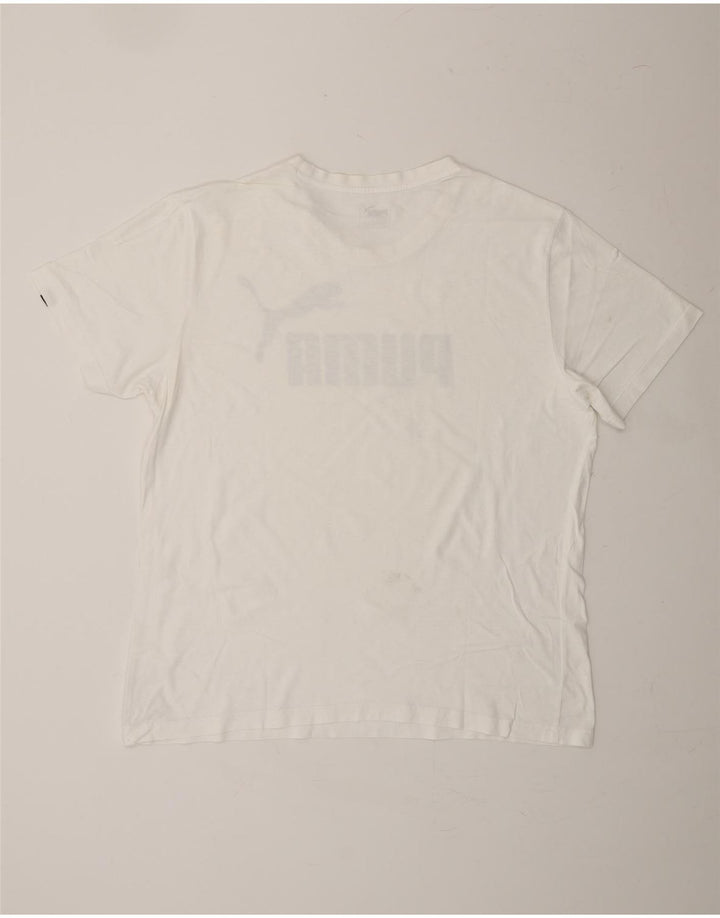 PUMA Mens Graphic T-Shirt Top XL White Cotton Vintage Puma and Second-Hand Puma from Messina Hembry 