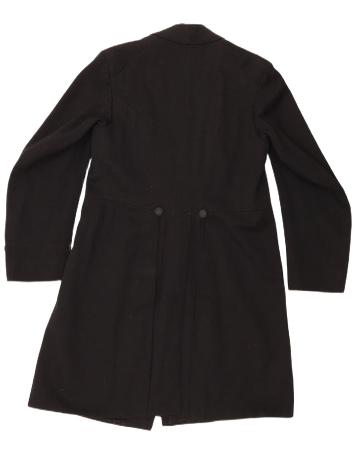 Vintage Womens Double Breasted Coat UK 12 Medium Black