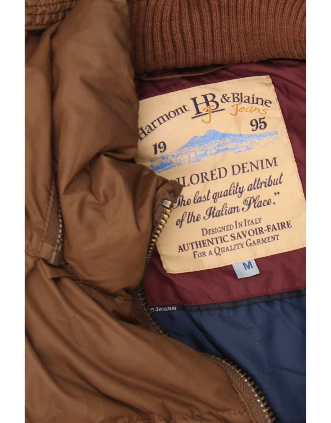 Harmont & Blaine Mens Hooded Padded Jacket UK 38 Medium Brown