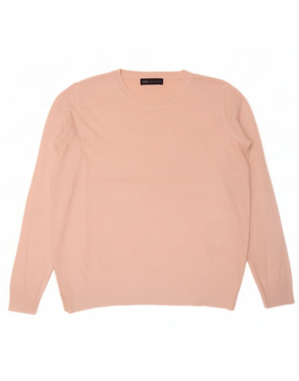 Marks & Spencer Womens Oversized Boat Neck Jumper Sweater UK 16 Large Pink