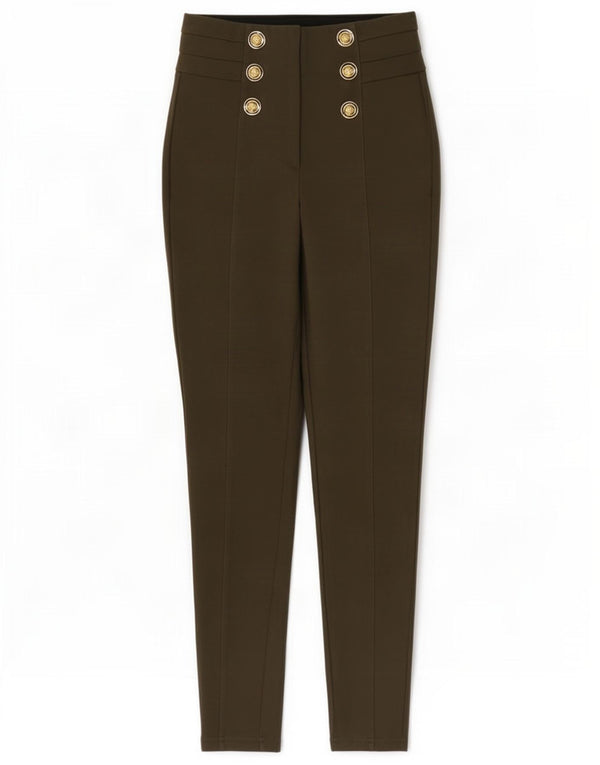 Zara Mujer Pantalones Casuales Pitillo XS W24 L27 Caqui