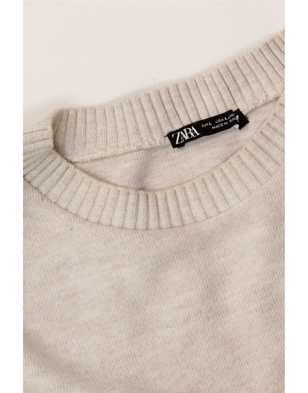 Damski top oversize z długim rękawem Zara UK 16, duży w kolorze złamanej bieli