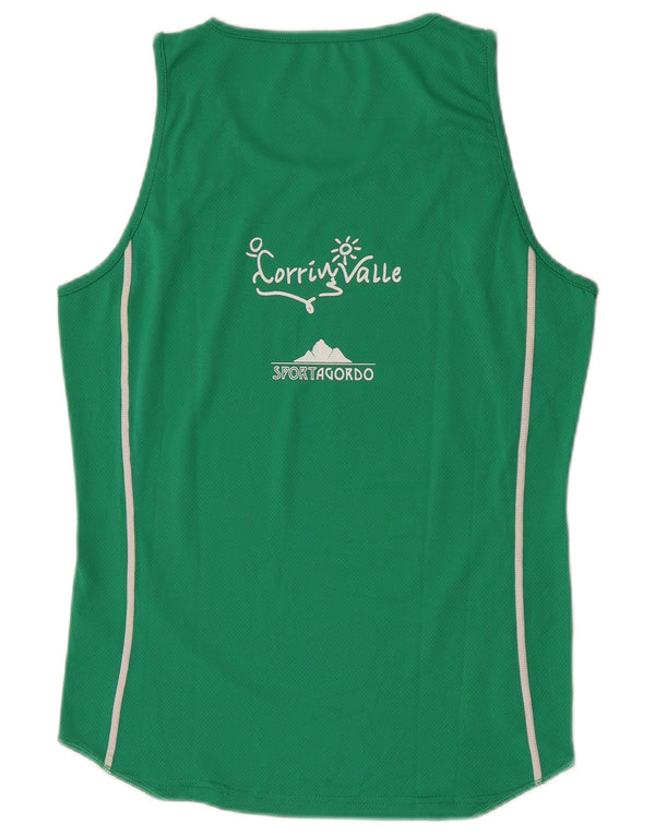 Asics Mens Graphic Vest Top Small Green Colourblock