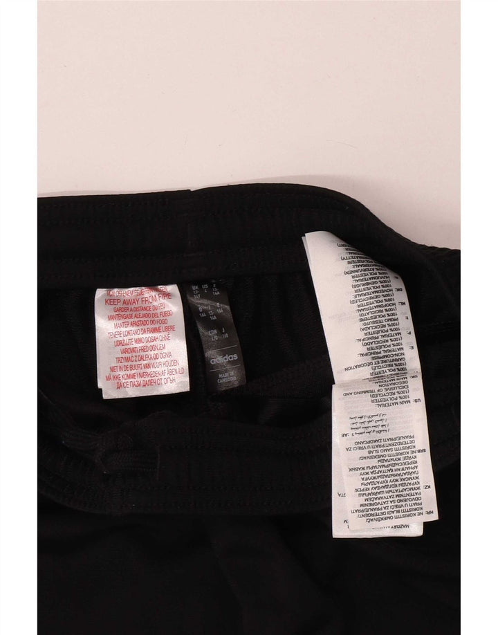 Adidas Boys Slim Fit Tracksuit Trousers 13-14 Years Black Polyester