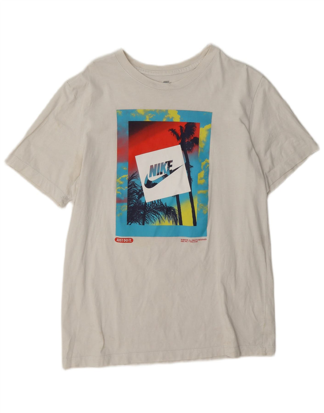 Nike grafisk t-shirt til mænd, medium hvid bomuld