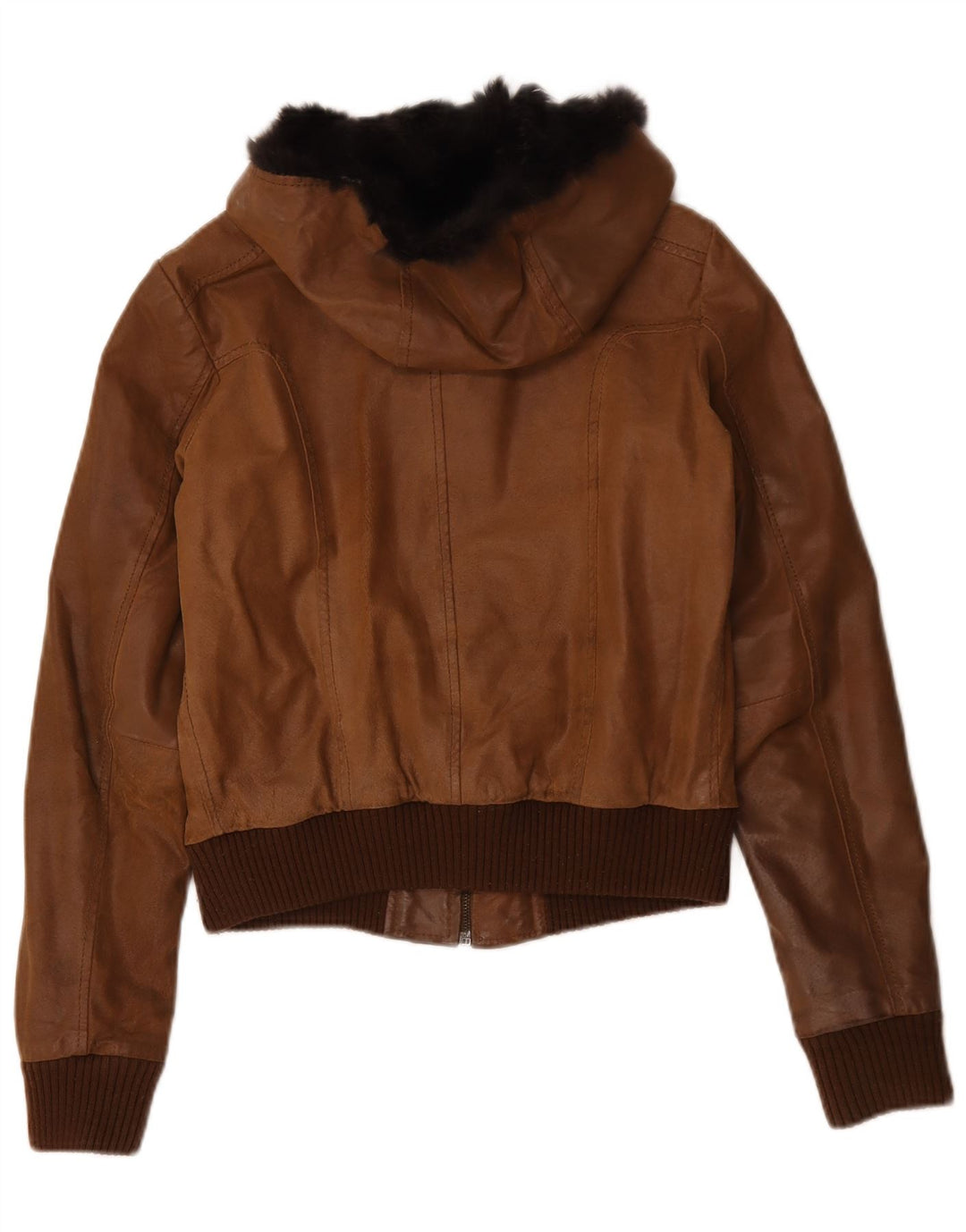 Giacca In Pelle Con Cappuccio Donna Conbipel IT 42 Pelle Marrone Medio
