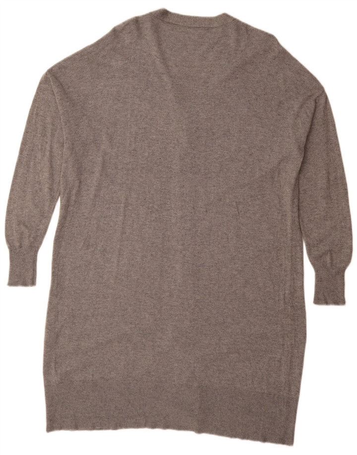 Maglione cardigan oversize lungo da donna Zara UK 14 Grigio medio chiazzato
