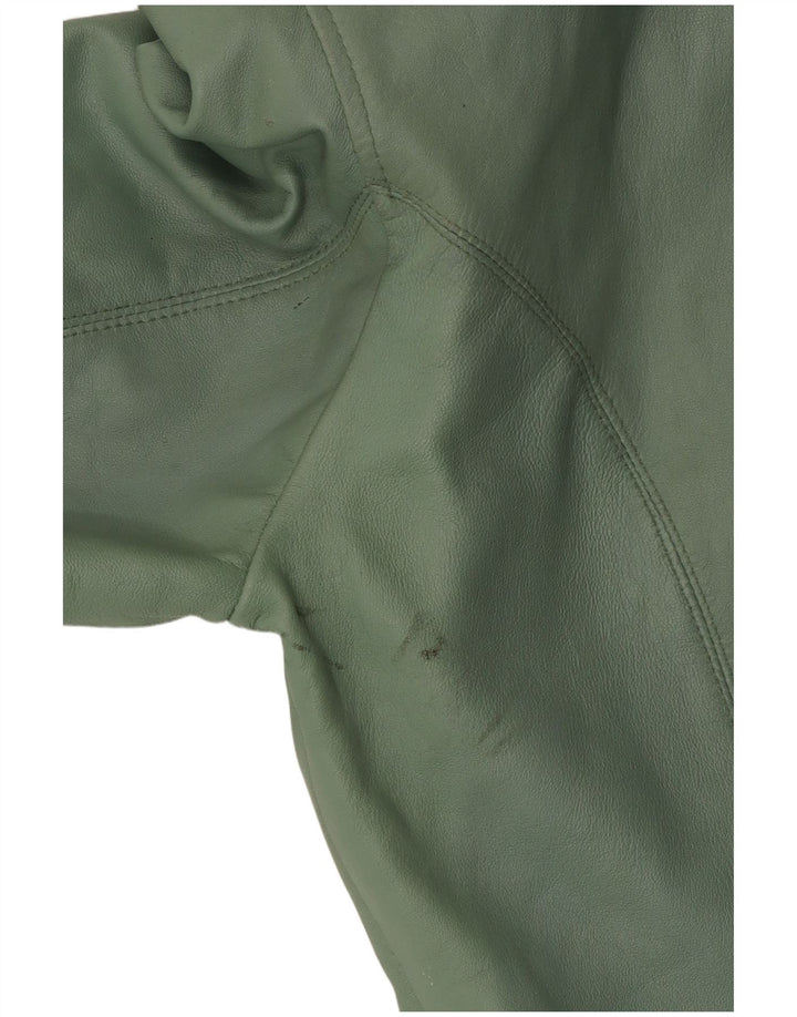 BIKO Womens Leather Jacket EU 40 Medium Green Leather
