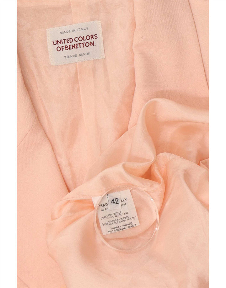 Giacca Blazer 3 Bottoni Benetton Donna IT 42 Lana Rosa Medio