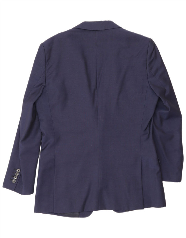 Reiss Mens 1 Button Blazer Jacket UK 38 Medium Navy Blue Wool