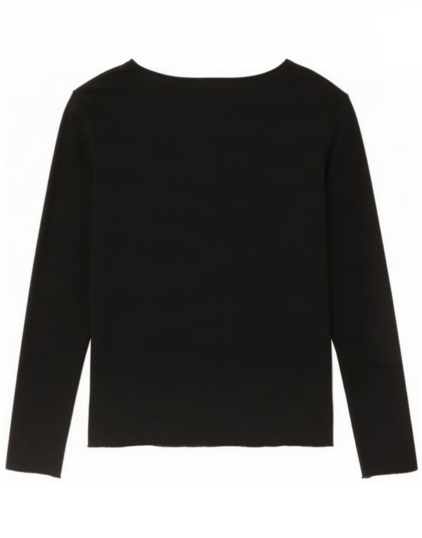 Zara Damen Top Langarm UK 10 Small Schwarz