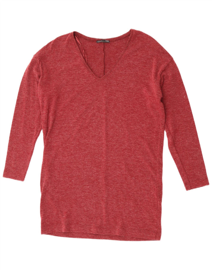 Zara Haut à manches longues pour femme UK 44 Polyester moucheté marron moyen