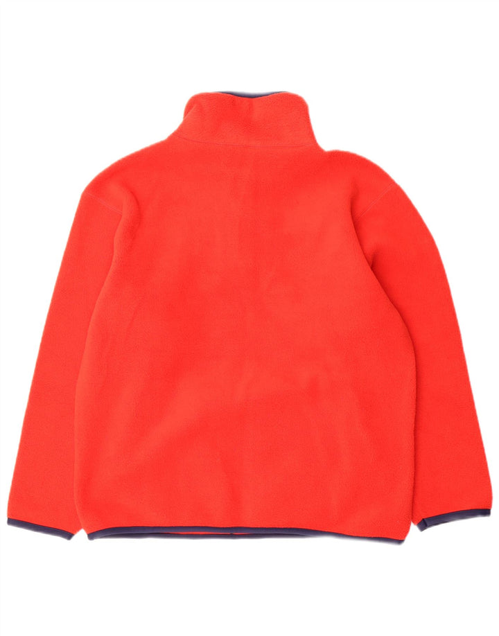Champion Boys Graphic Zip Neck Fleece Jumper 11-12 Years Red Polyester
