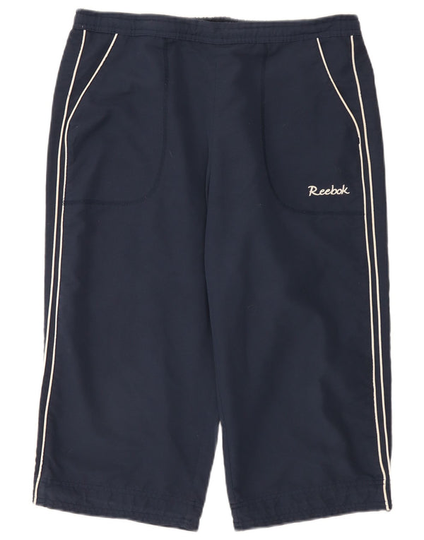 Pantaloncini sportivi Reebok da donna Bermuda UK 14 Large blu navy in poliestere