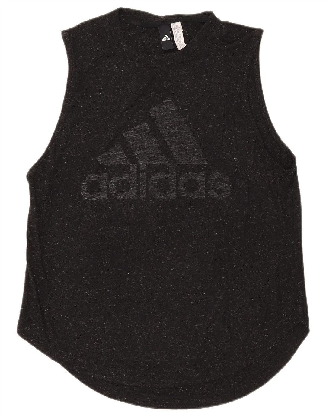 Adidas Womens Graphic Vest Top UK 12/14 Medium Black Flecked