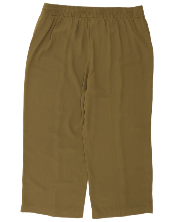 Marks & Spencer Damen-Freizeithose mit weitem Bein, UK 24 4XL W44 L30 Khaki
