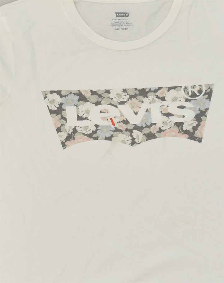 LEVI'S Womens San Francisco Graphic T-Shirt Top UK 6 XS White Cotton | Vintage Levi's | Thrift | Second-Hand Levi's | Used Clothing | Messina Hembry 
