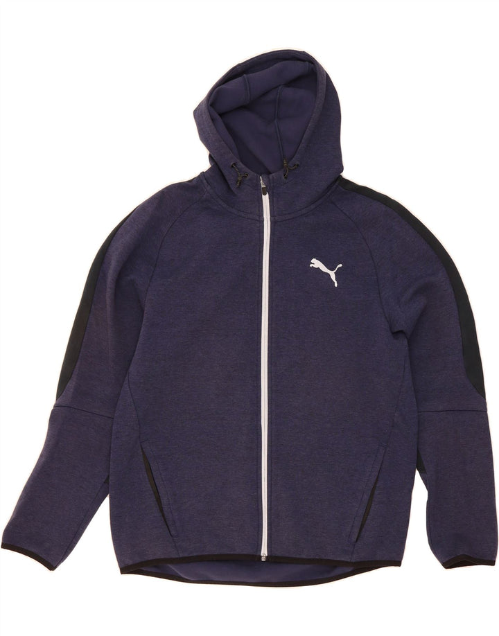 PUMA Mens Zip Hoodie Sweater Large Navy Blue Cotton Vintage Puma and Second-Hand Puma from Messina Hembry 