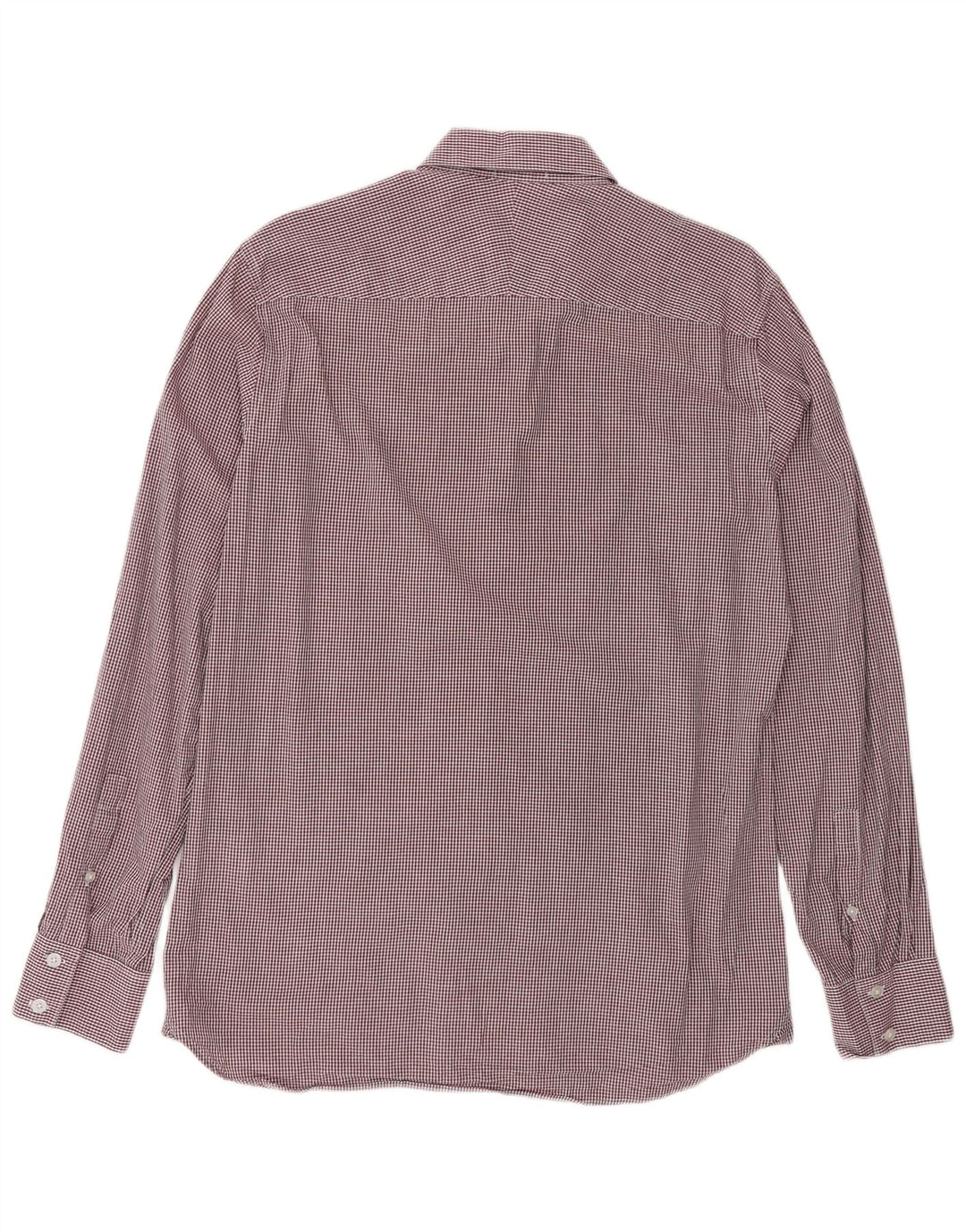 Dkny Mens Shirt Medium Burgundy Gingham Cotton