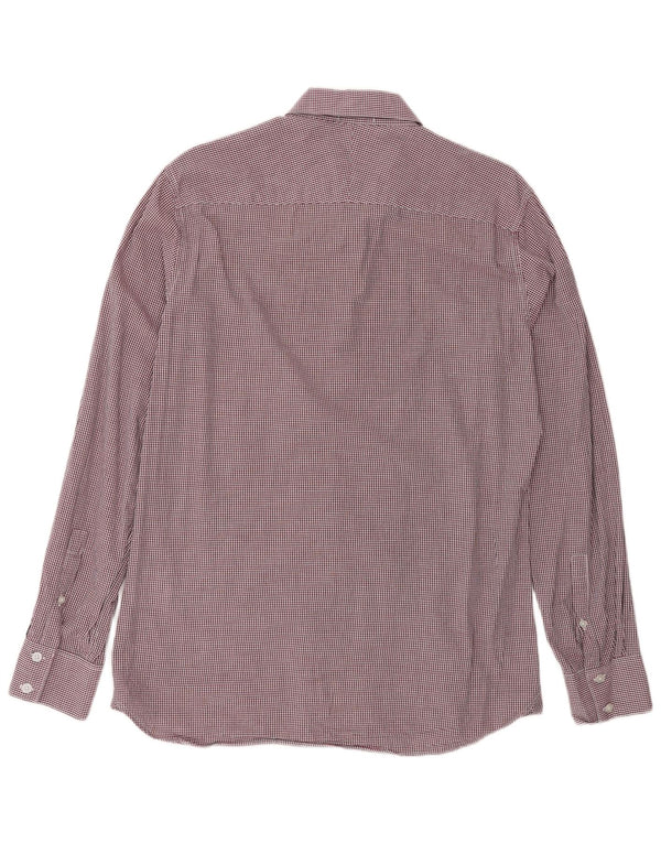 Dkny Herreskjorte Medium Burgundy Gingham Cotton