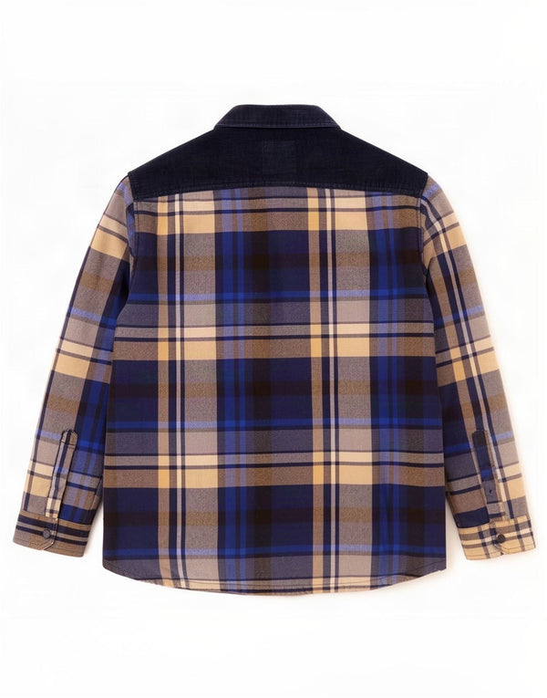 Marks & Spencer - Camicia da boscaiolo da uomo, XL, in poliestere a quadri blu