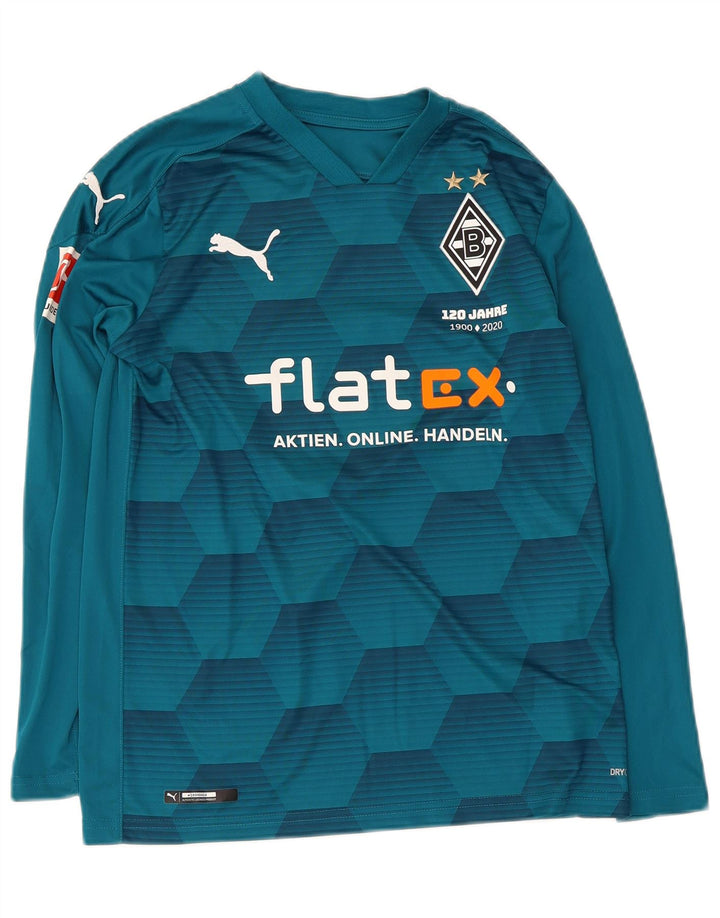 Puma Boys BVB Dortmund Graphic Top Long Sleeve 13-14 Years Blue Geometric