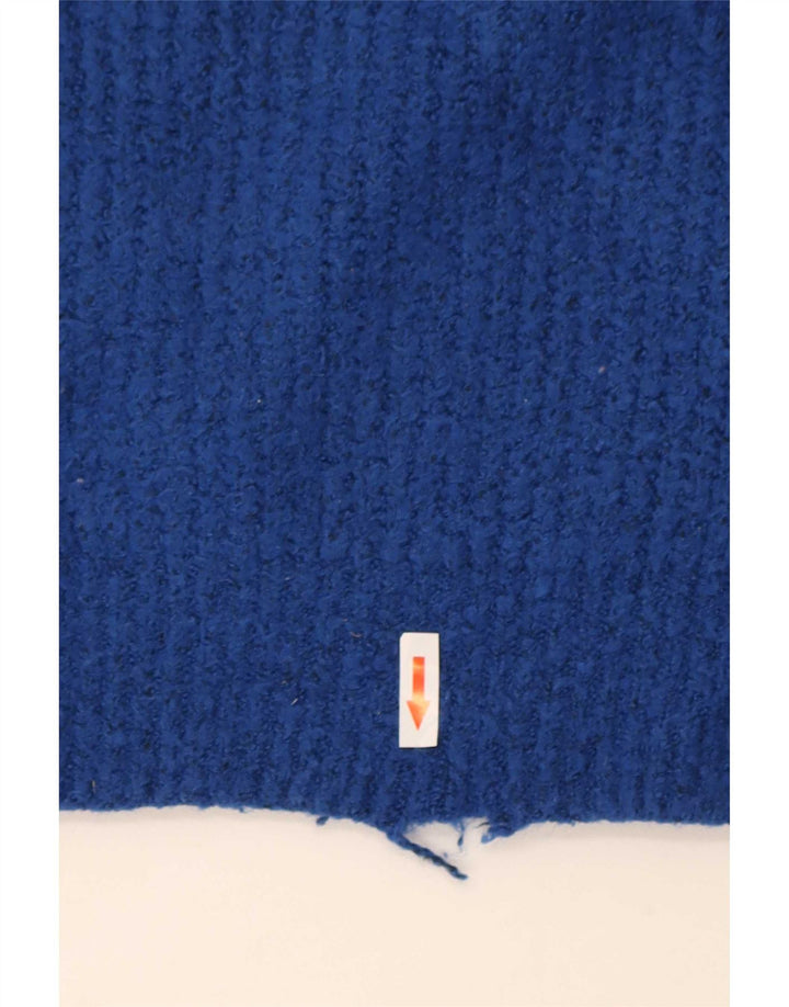 Zara Womens Oversized Roll Neck Jumper Sweater UK 10 Small Blue Acrylic
