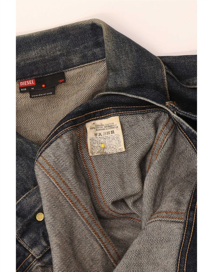 Diesel Damen Jeansjacke UK 14 Medium Marineblau Baumwolle