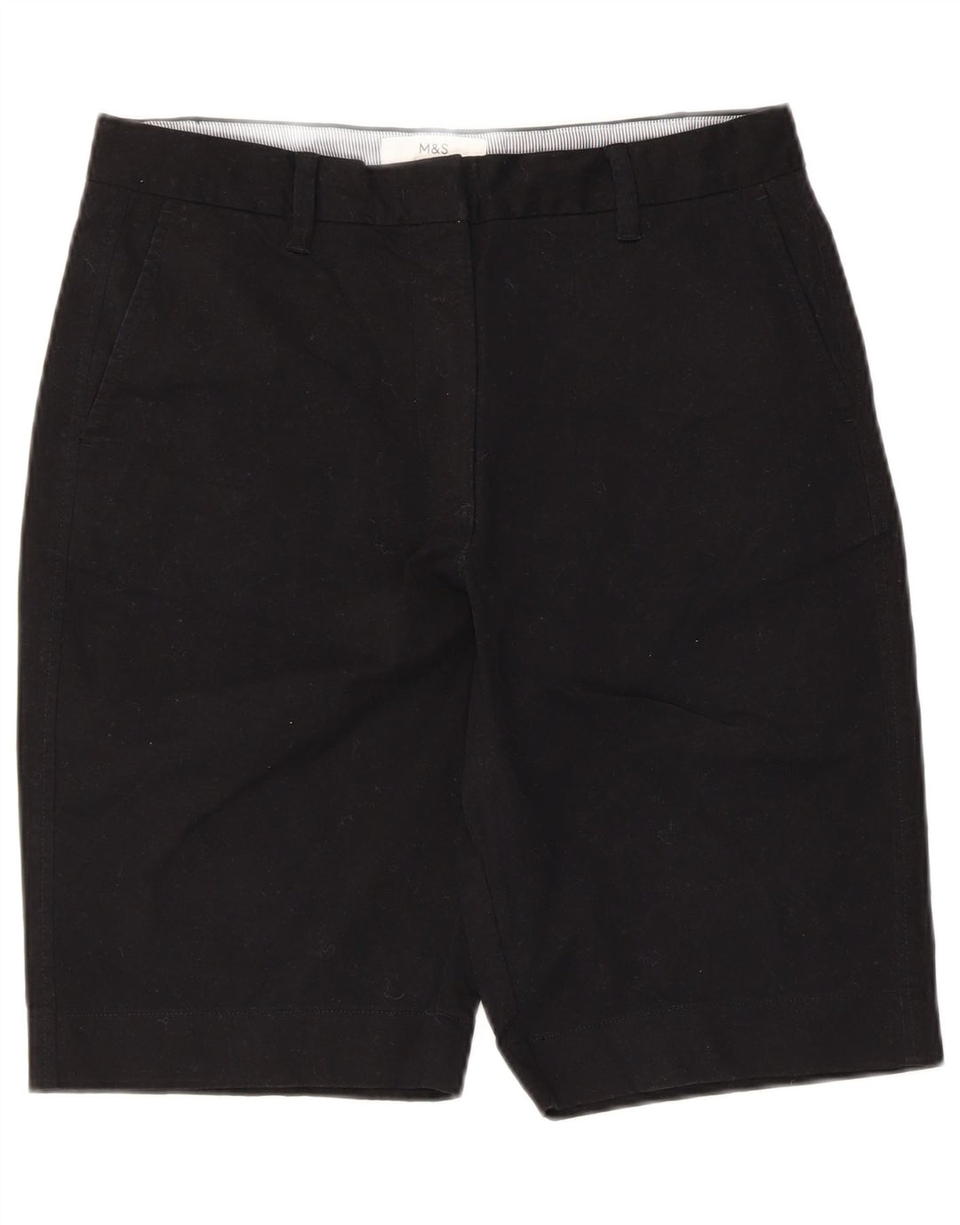 Marks & Spencer Womens Chino Shorts UK 12 Medium W30  Black Cotton