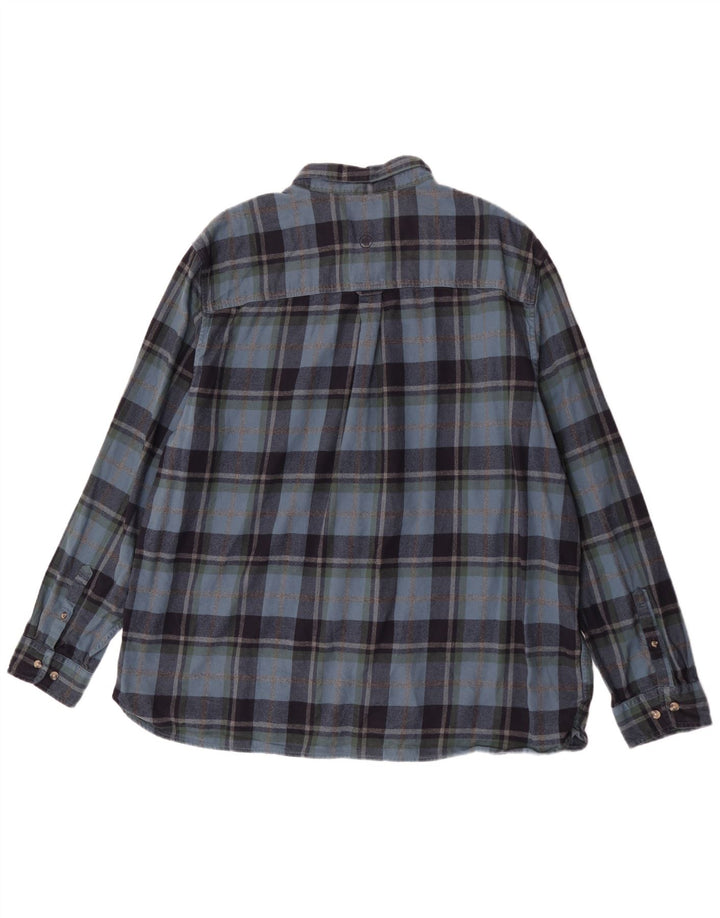 Fat Face Mens Regular Fit Flannel Shirt 4XL Navy Blue Check Cotton