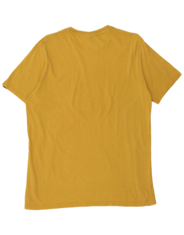 Ellesse Mens Graphic T-Shirt Top Large Yellow Cotton