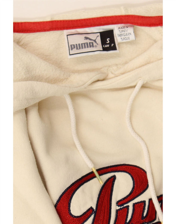 PUMA Mens Graphic Hoodie Jumper Small Off White Vintage Puma and Second-Hand Puma from Messina Hembry 