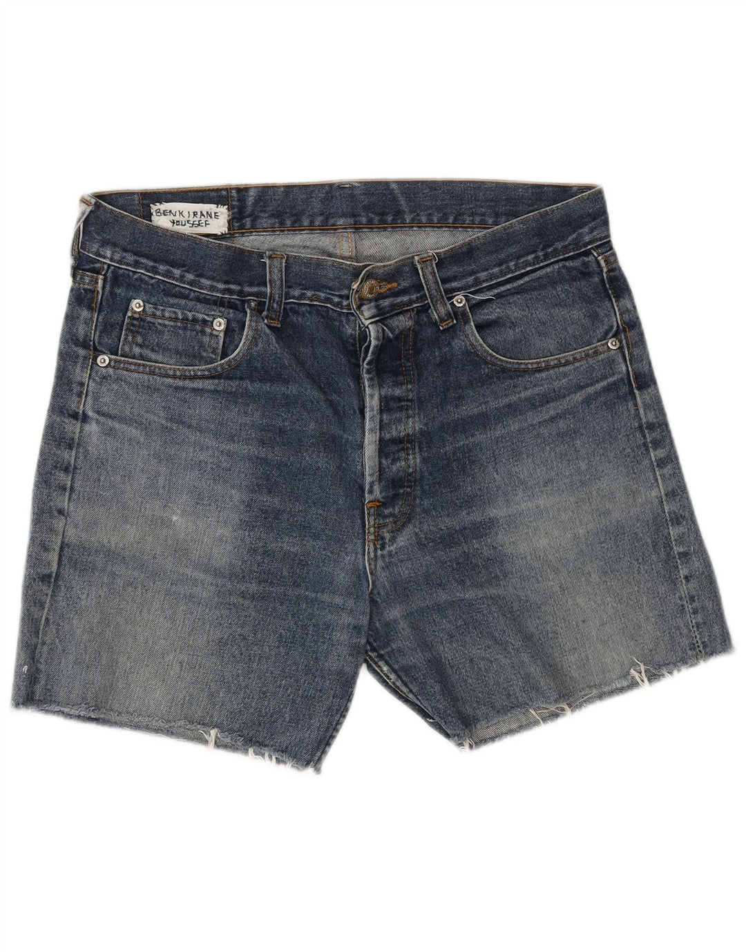 LEVI'S Pantaloncini di jeans 501 da uomo W34 grandi in cotone blu