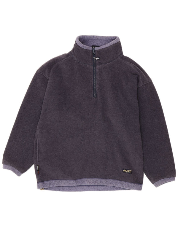 Musto Fleece Jumper med lynlås til mænd Medium Marineblå Colourblock Polyester