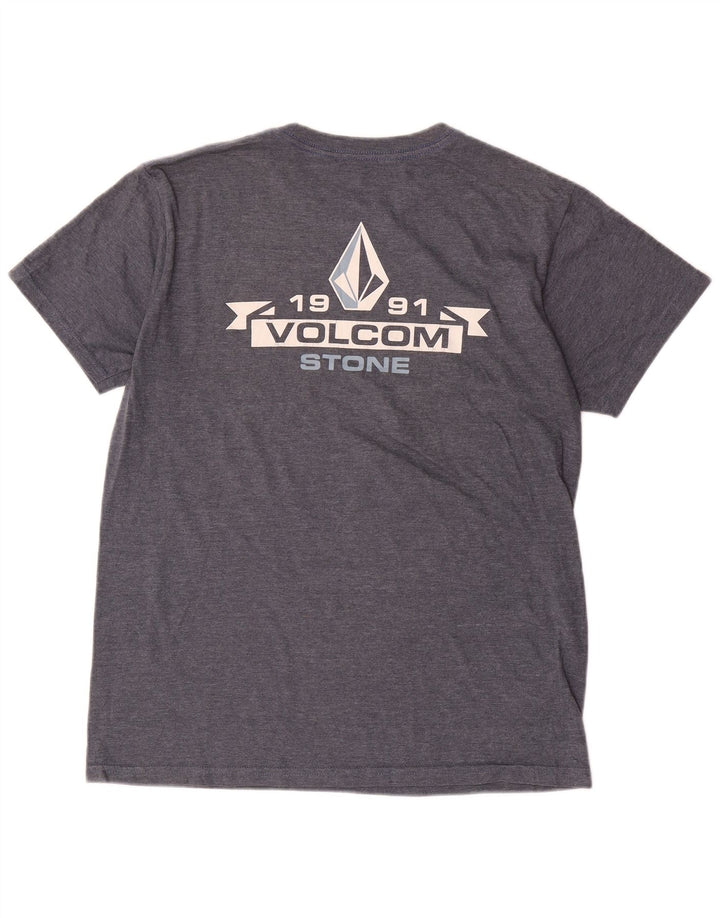 Volcom Mens Graphic T-Shirt Top Medium Navy Blue Cotton