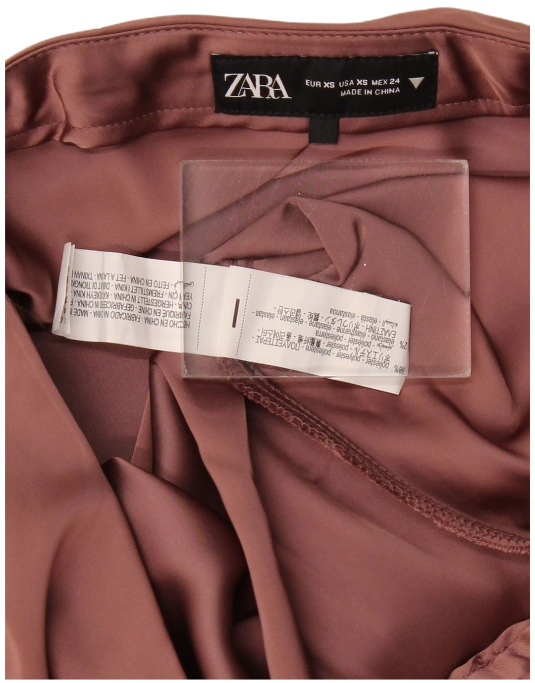 ZARA Womens Maxi Skirt XS W24 Burgundy Polyester
