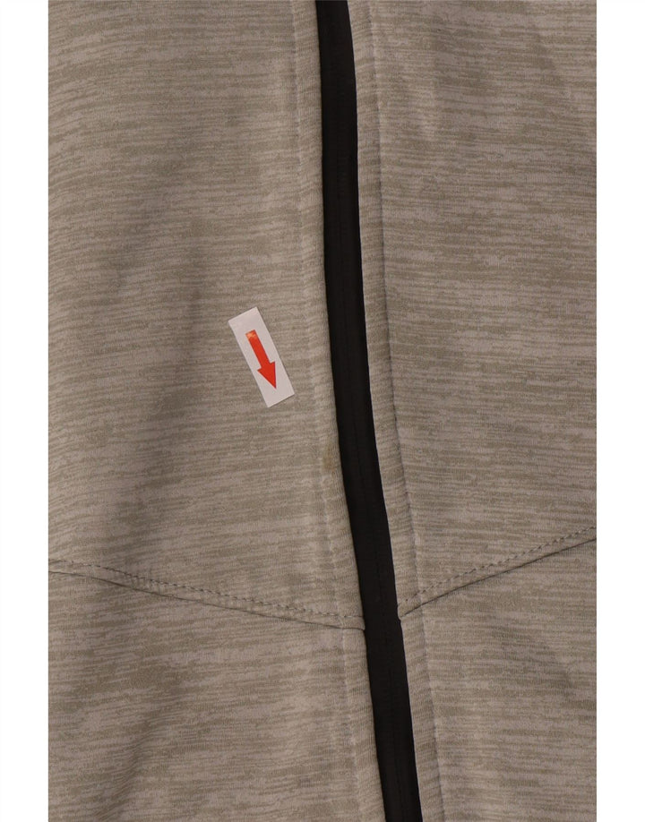 Superdry Pull à capuche zippé pour femme UK 12 Polyester à fines rayures gris moyen