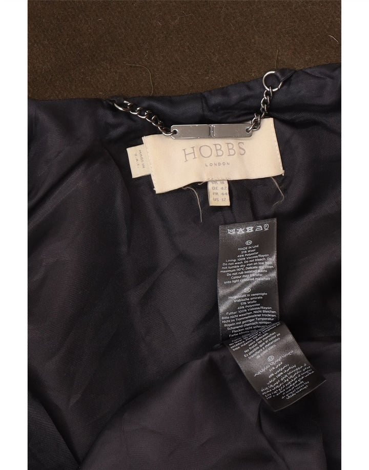 Hobbs Damenmantel UK 16 Large Khaki Wolle