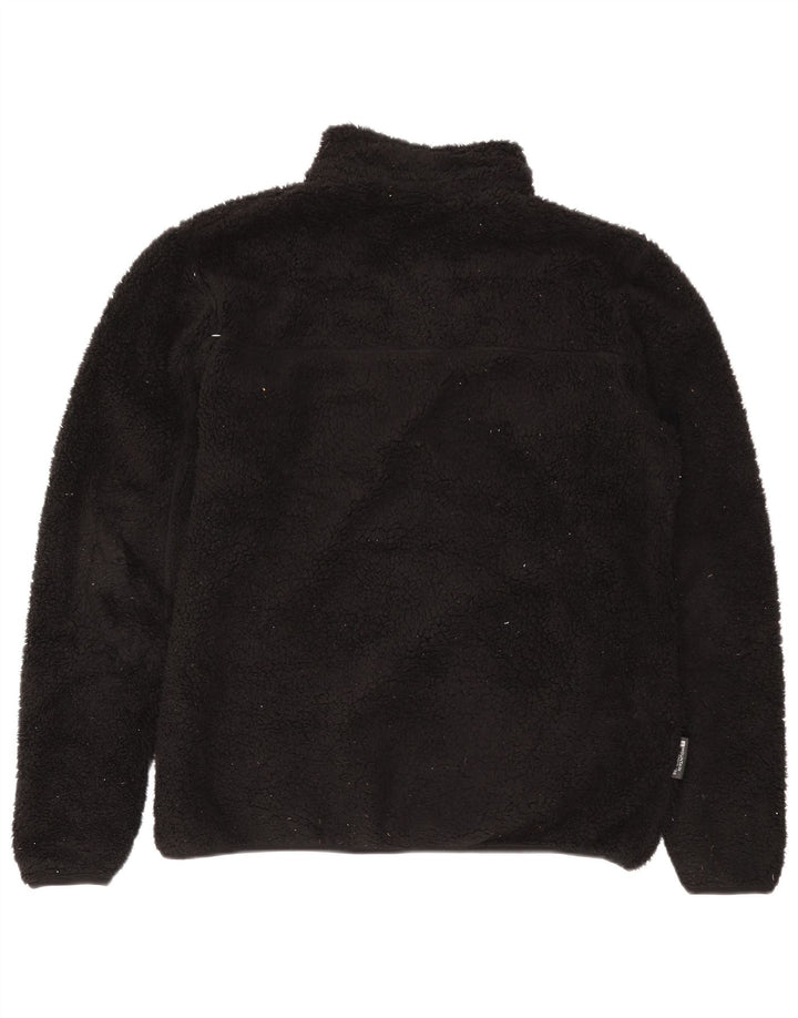 Mountain Warehouse Maglione in pile da uomo con collo e zip grande in poliestere nero