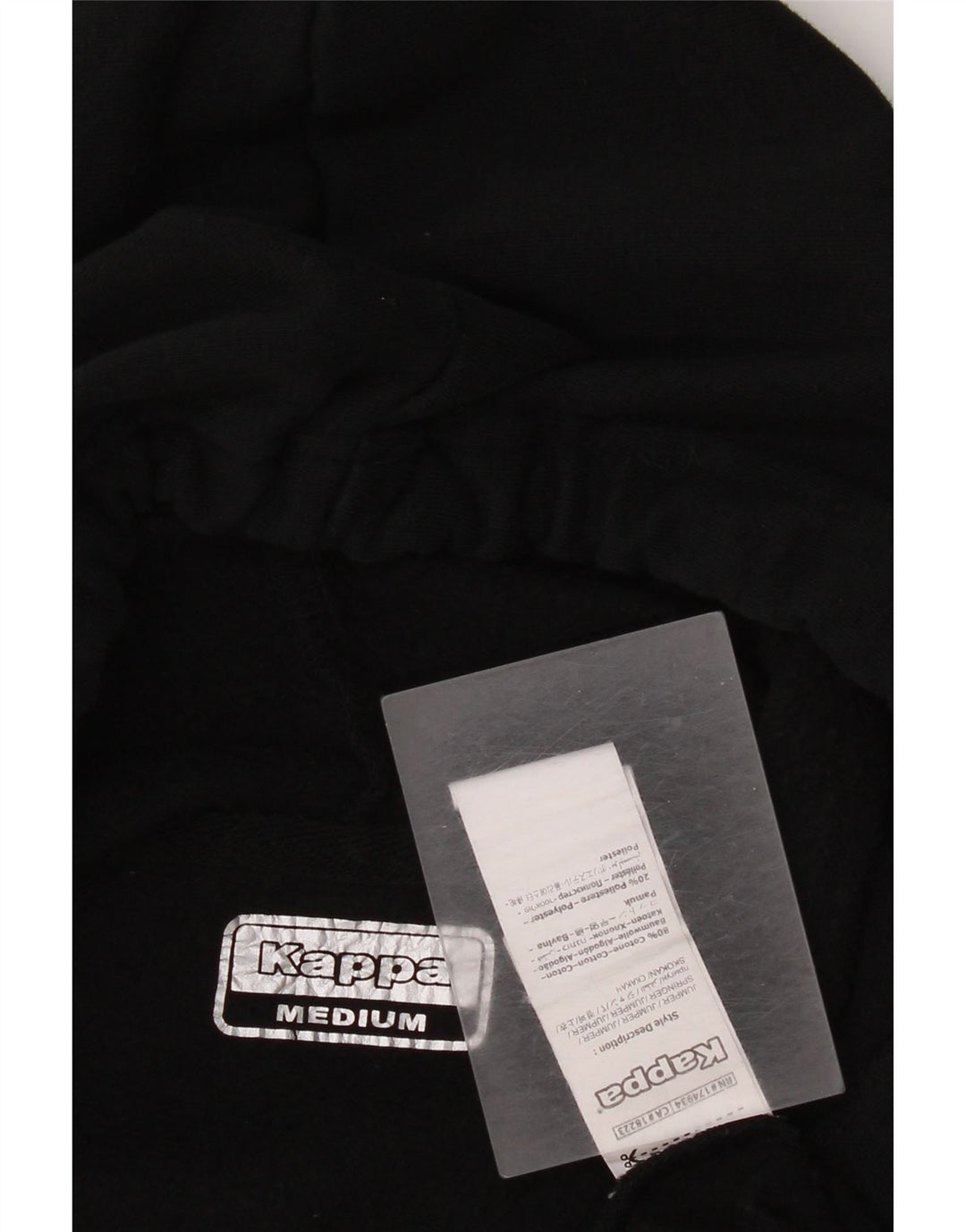 Kappa Damen Grafik-Hoodie-Pullover aus mittelschwarzer Baumwolle