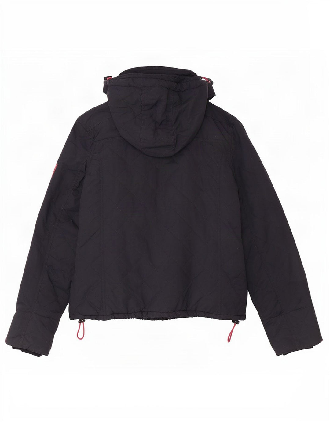 Superdry Womens Windcheater Hooded Quilted Jacket UK 14 Large Navy Blue