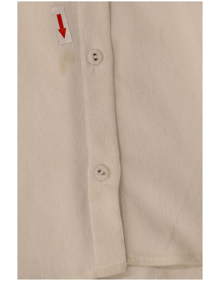 Zara Womens Oversized Corduroy Shirt UK 10 Small White Polyester