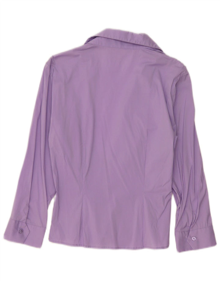 Les Copains Womens Pullover Shirt IT 42 Medium Purple Cotton