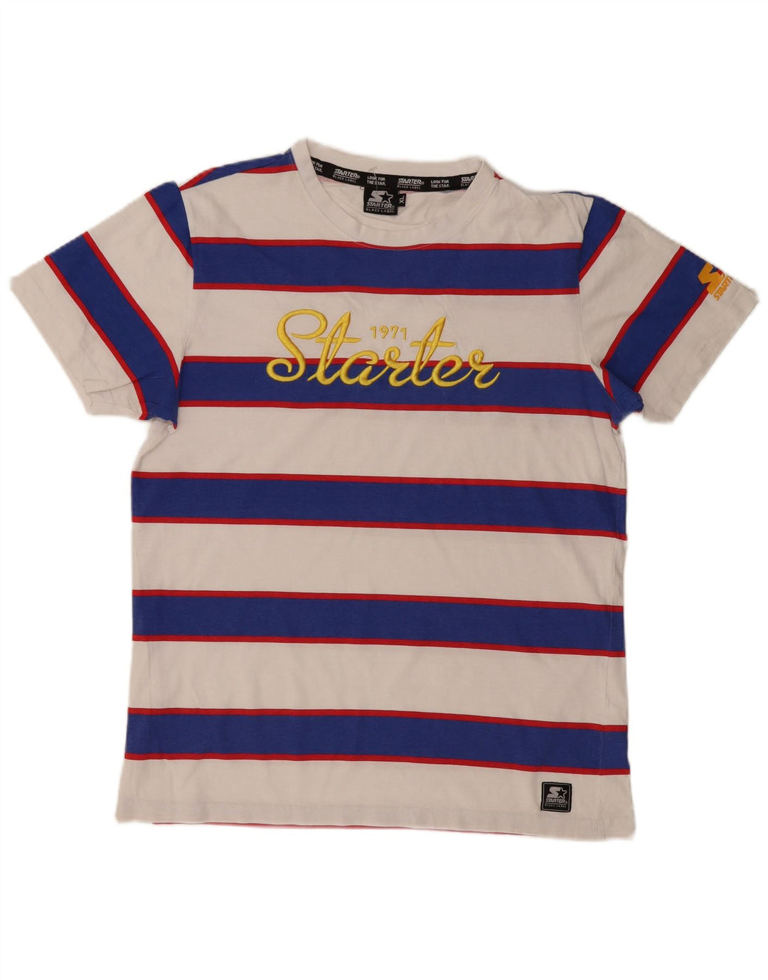 STARTER Mens Graphic T-Shirt Top XL White Striped Cotton