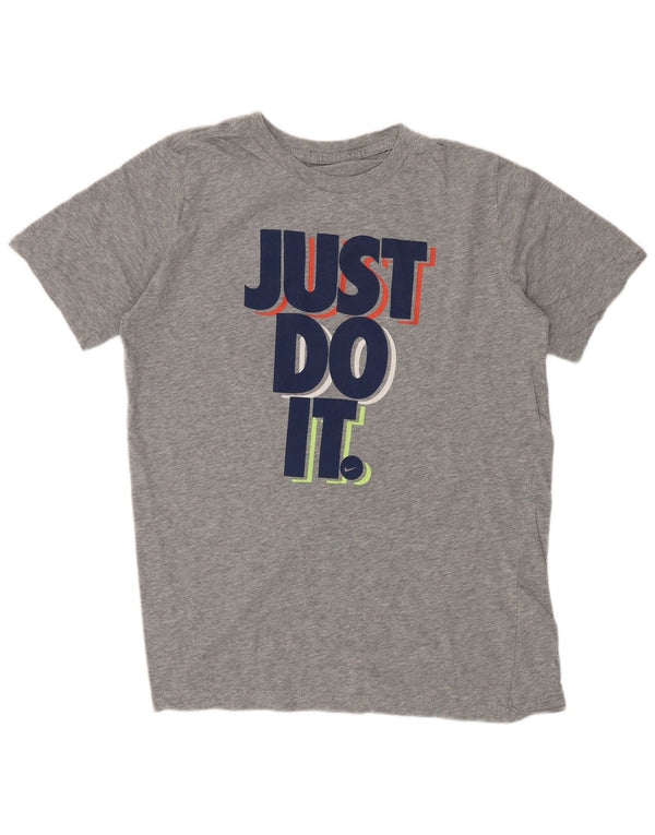 Tricou grafic Nike pentru băieți Top 13-14 ani XL bumbac gri