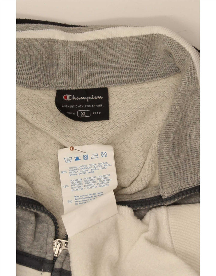 Champion Mens Tracksuit Top Jacket XL Grey Colourblock Cotton