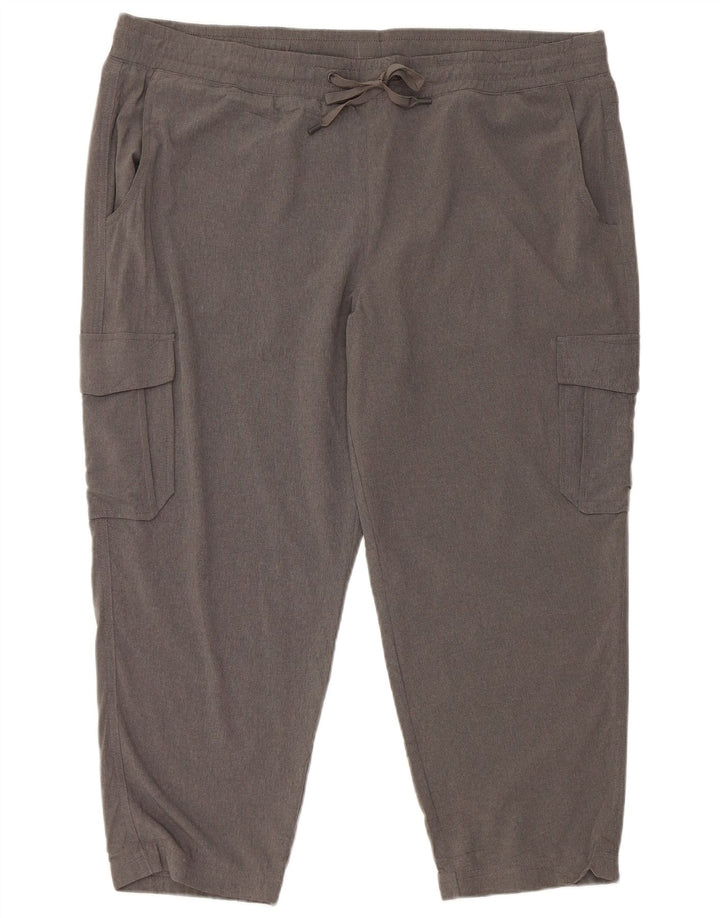 Eddie Bauer Womens Capri Cargo Tracksuit Trousers UK 18 XL Grey Polyester