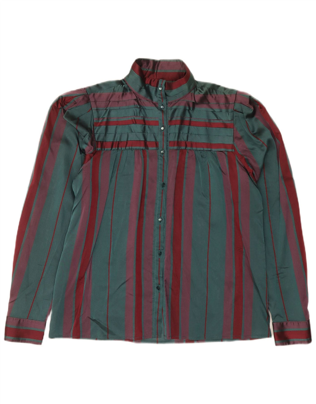 Selene Womens Shirt Blouse IT 46 Large Green Striped