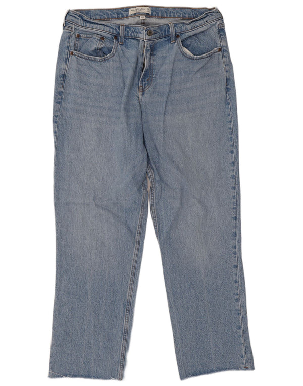 Abercrombie & Fitch Womens Curve Mid Rise Straight Jeans W32 L28 Blue 90s
