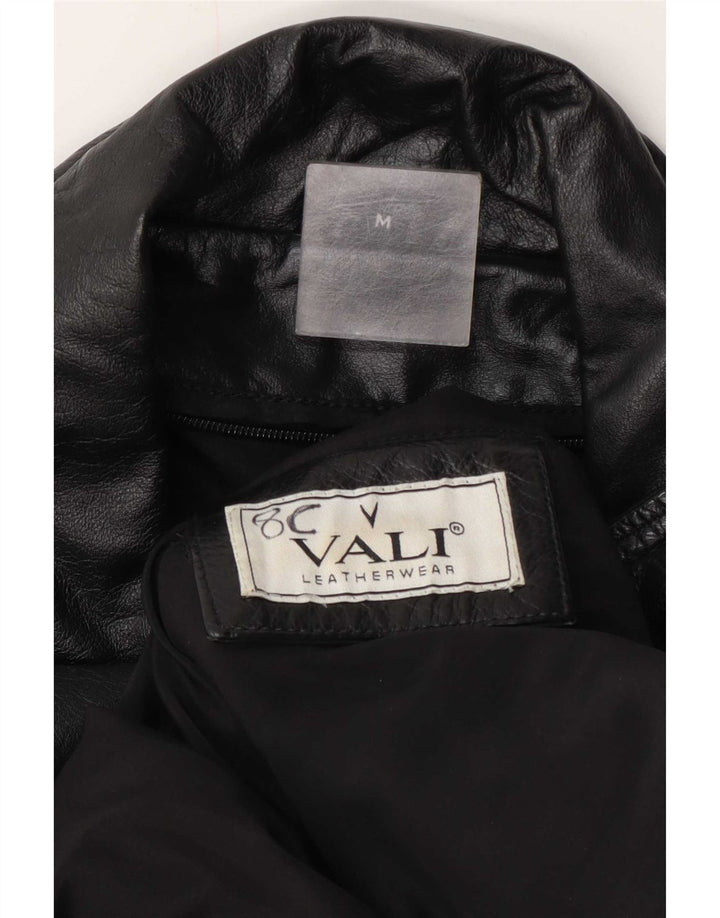 Vintage Mens Leather Coat UK 38 Medium Black